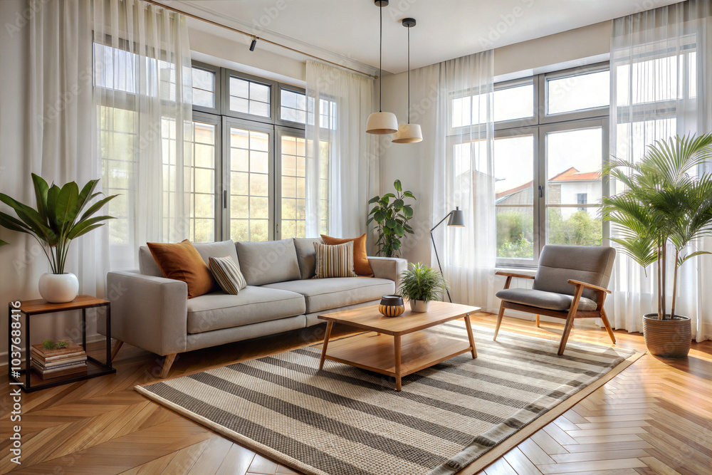 Fototapeta premium Bright and Airy Living Room