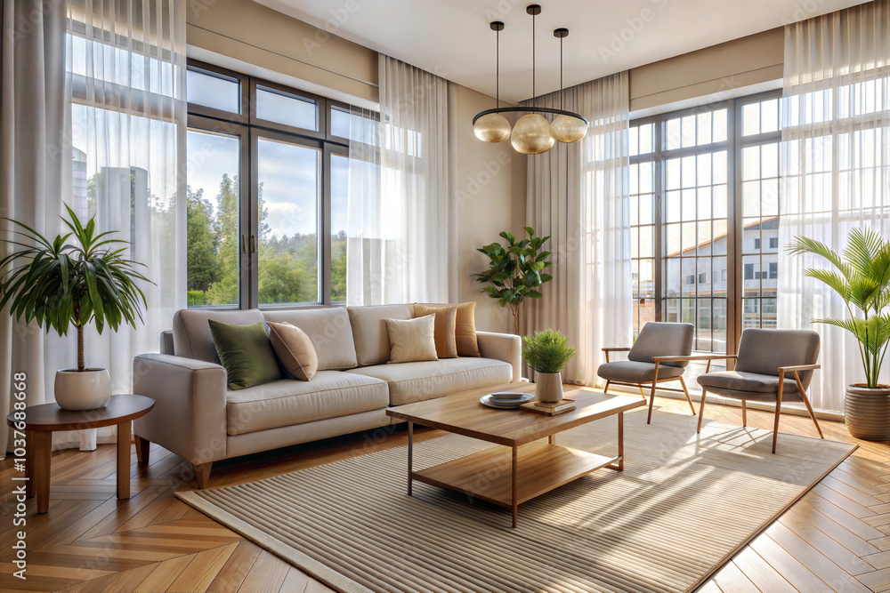 Fototapeta premium Bright and Airy Living Room