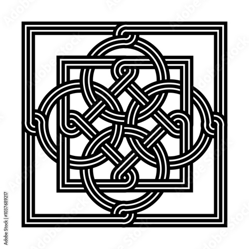 celtic knot georgian style on white background for tattoo icon logo web graphic. vector illustration.