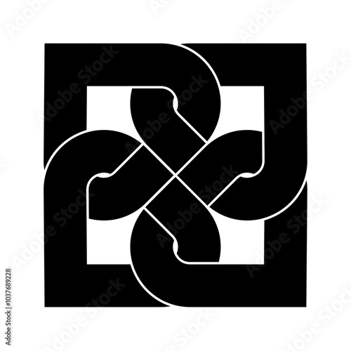 celtic knot georgian style on white background for tattoo icon logo web graphic. vector illustration.