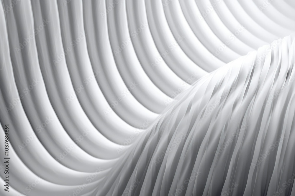 Naklejka premium Abstract White Fabric with Curved and Pleated Texture