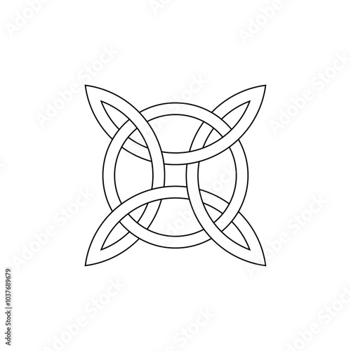 celtic knot georgian style on white background for tattoo icon logo web graphic. vector and illustration.
