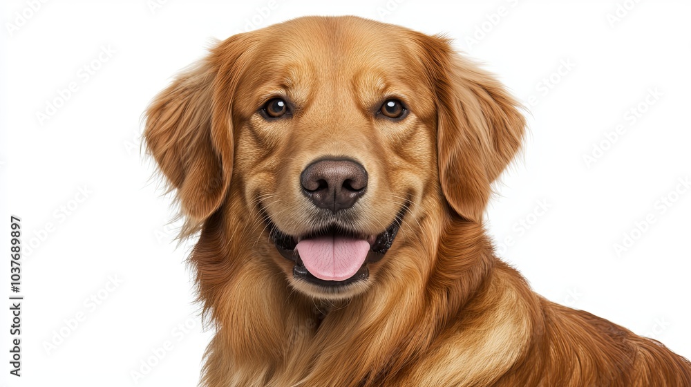 Close-up of a Smiling Golden Retriever with a Friendly Expression Close-up of a Smiling Golden Retriever with a Friendly Expression