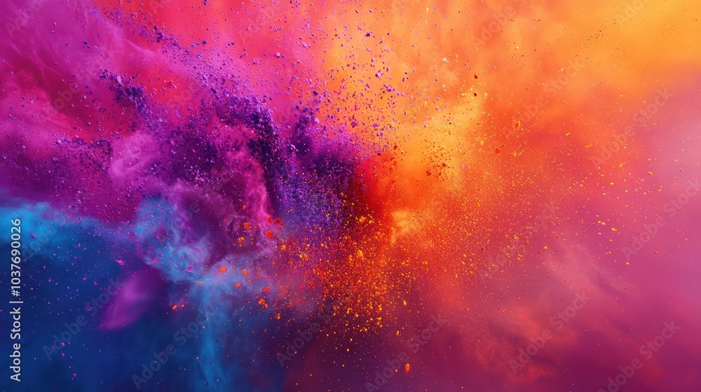 Colorful Powder Paint Explosion Celebrating the Holi Festival, Creating an Abstract Art Background Colorful Powder Paint Explosion Celebrating the Holi Festival, Creating an Abstract Art Background