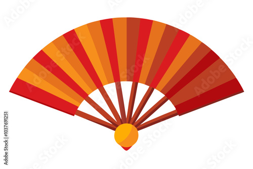 Folding fan-isolated vector art illustration photo