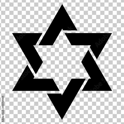 seal of solomon star of david for icon symbol logo design isolated on transparent background. vector illustration