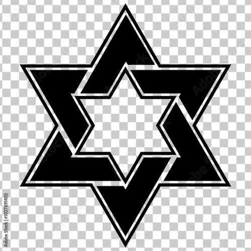 seal of solomon star of david for icon symbol logo design isolated on transparent background. vector illustration