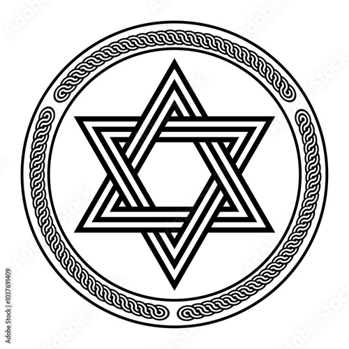 seal of solomon star of david for icon symbol logo design isolated on white background. vector illustration