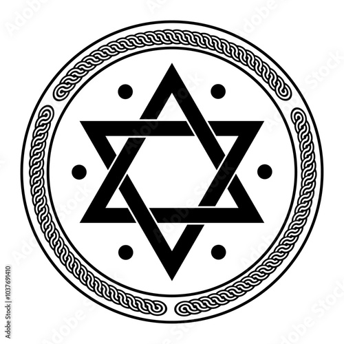 seal of solomon star of david for icon symbol logo design isolated on white background. vector illustration