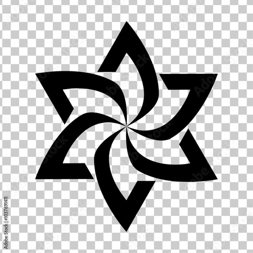 seal of solomon star of david for icon symbol logo design isolated on transparent background. vector illustration