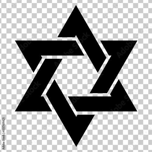 seal of solomon star of david for icon symbol logo design isolated on transparent background. vector illustration
