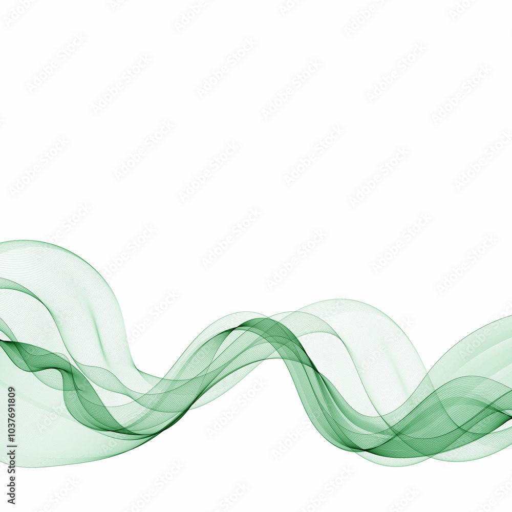 Obraz premium Green wave. Abstract vector graphics. Eps 10