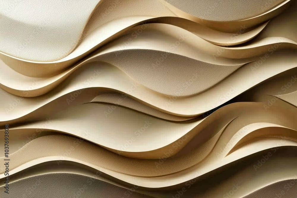 Obraz premium Abstract Beige and Brown Wavy Pattern with a Textured Surface