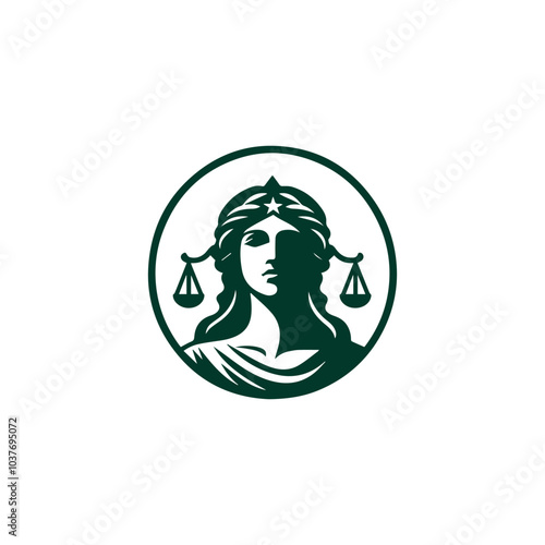 Justice goddess logo