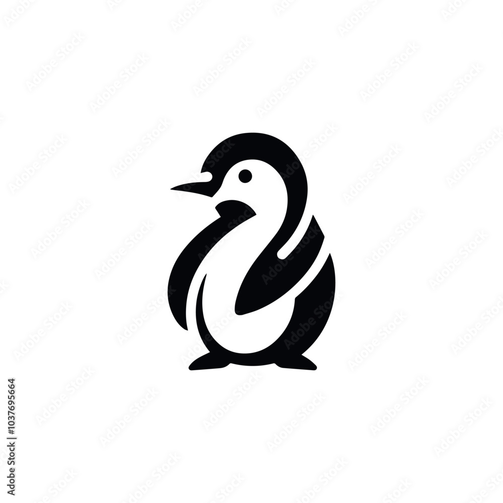 Obraz premium Minimalist penguin logo