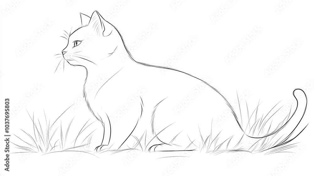 Charming Cat Outline Illustration Cute Feline Drawing Playful Kitten Line Art Simple Cat Sketch for Coloring and Creative Projects Minimalist Cat Line Art for All Ages Charming Cat Outline Illustration Cute Feline Drawing Playful Kitten Line Art Simple Cat Sketch for Coloring and Creative Projects Minimalist Cat Line Art for All Ages