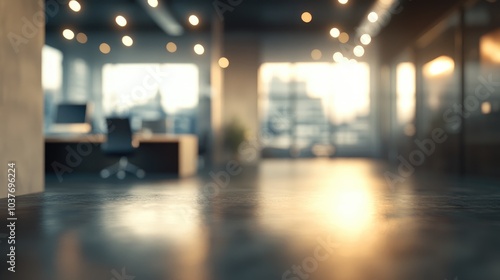 Wallpaper Mural Blurred empty office space with abstract light bokeh featuring a 3D rendering style Torontodigital.ca