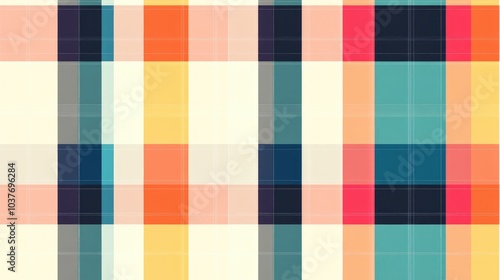 Abstract background featuring a colorful checkered pattern with a simple plaid texture ideal for a geometric tartan illustration suitable for wallpaper websites fabric garments gift wrapping paper