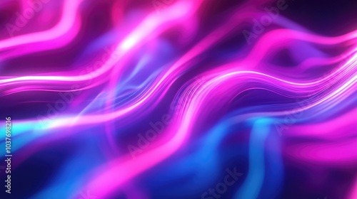 Wallpaper Mural Dynamic light streaks with neon glow conveying fast motion and abstract blurred lines presented in a 3D rendered background Torontodigital.ca