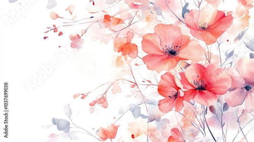 Wallpaper Mural Watercolor flower illustration Handcrafted arrangement Large collection of watercolor elements Torontodigital.ca