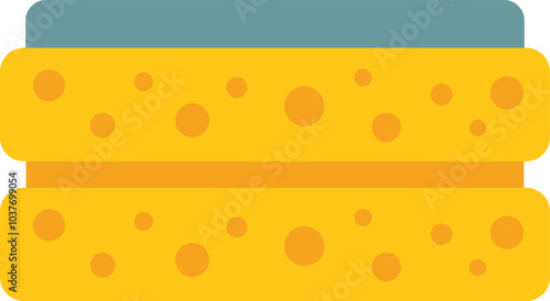 Double layered cleaning sponge with a scrubber side, perfect for tackling tough messes on dishes