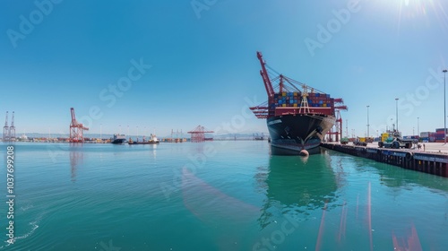 sea ​​ship container cargo ship loading and unloading port containers