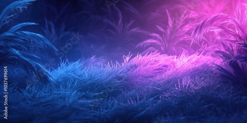 Frost-covered grass illuminated by sunlight on a winter day, Frosty grass glistening in sunlight during winter