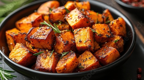 Cubed Sweet Potatoes with Herbs