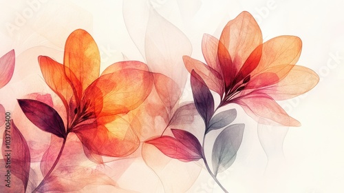 Wallpaper Mural Blurred Floral Background with Pink and Orange Orchids. Torontodigital.ca