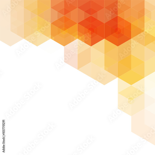 Abstract vector hexagon orange background. eps 10