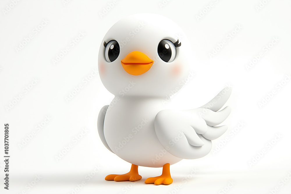 Plasticine seagull isolated on white background Plasticine seagull isolated on white background