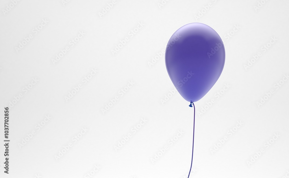 Balloon, a purple balloon on a white background. 3D Rendered design. Balloon, a purple balloon on a white background. 3D Rendered design.