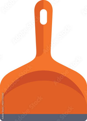 Orange dustpan is lying on a white background, ready for cleaning