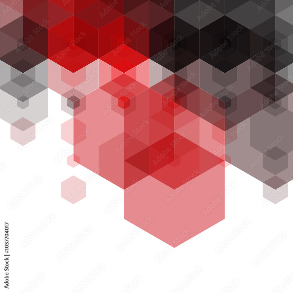 Naklejka premium Red and black geometric background. Abstract background. Business vector. Geometric design element. Hexagon. Eps 10