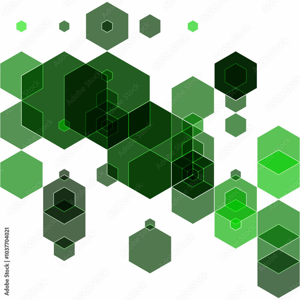 Obraz premium Green hexagon abstract background. Geometric pattern. Design element. Eps 10