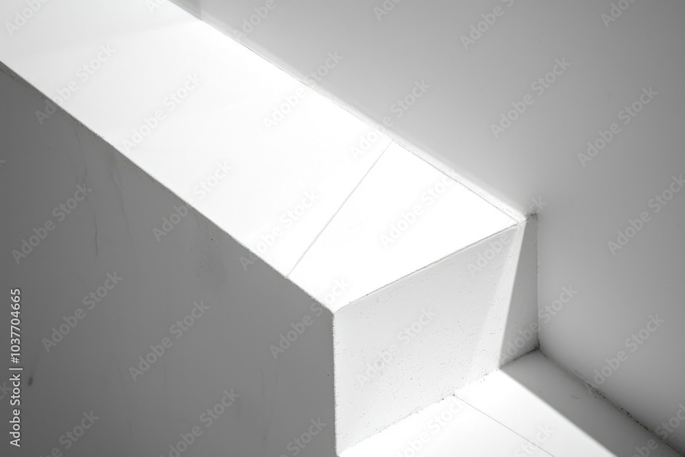Fototapeta premium A Corner Formed by Two White Walls with a Light Source