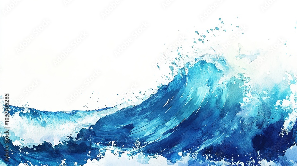 Dynamic blue ocean wave crashing against a shoreline at sunset, capturing the beauty of nature in motion Dynamic blue ocean wave crashing against a shoreline at sunset, capturing the beauty of nature in motion