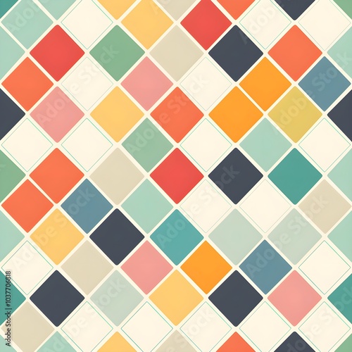 A colorful pattern of squares and rectangles