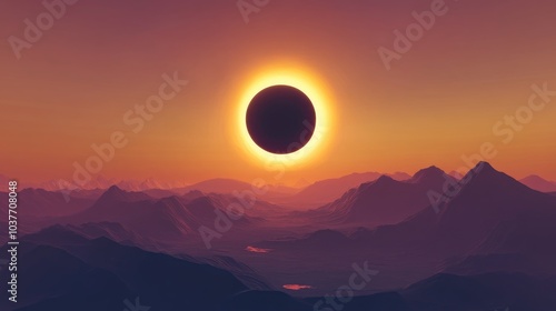 3D cartoon rendering of totality during a total solar eclipse