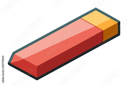 eraser over white background  vector art illustration