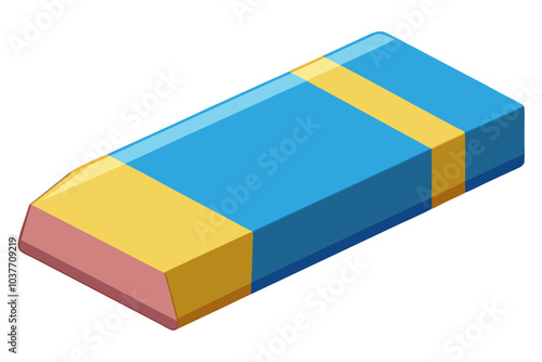 eraser over white background  vector art illustration