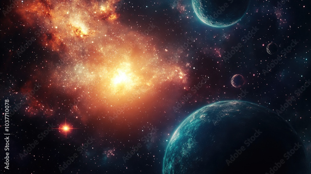Planetary 3D cartoon rendering of outer space galaxy and deep sky objects Sci fi concept fantasy 3D illustration mixed media Planetary 3D cartoon rendering of outer space galaxy and deep sky objects Sci fi concept fantasy 3D illustration mixed media