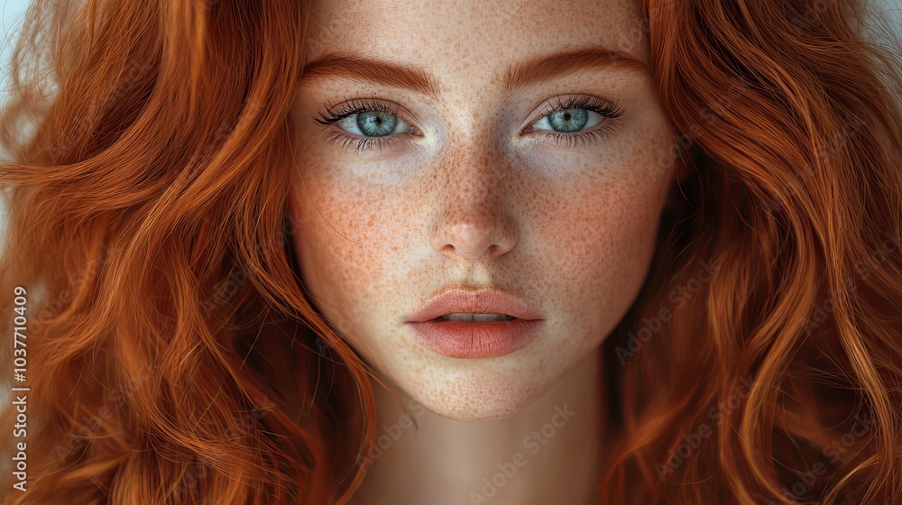 Naklejka premium beautiful, shiny, and healthy red orange hair