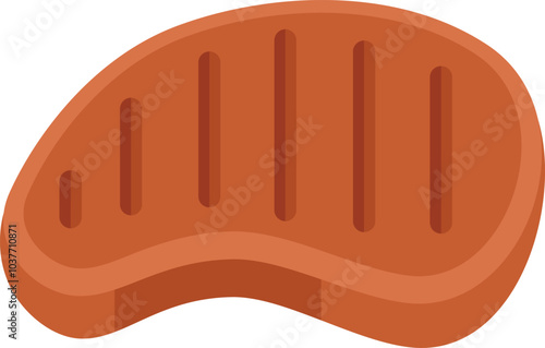 This illustration shows a delicious looking grilled steak, ready to eat