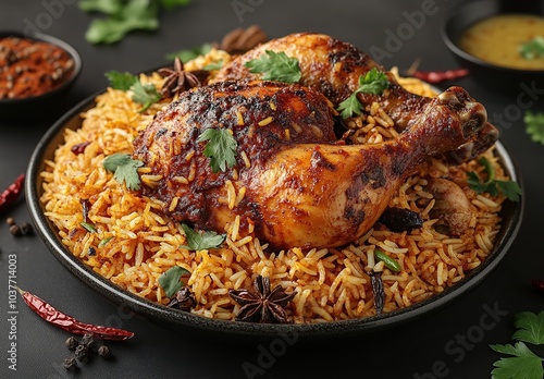 Delicious chicken biryani, a flavorful and aromatic Indian dish.