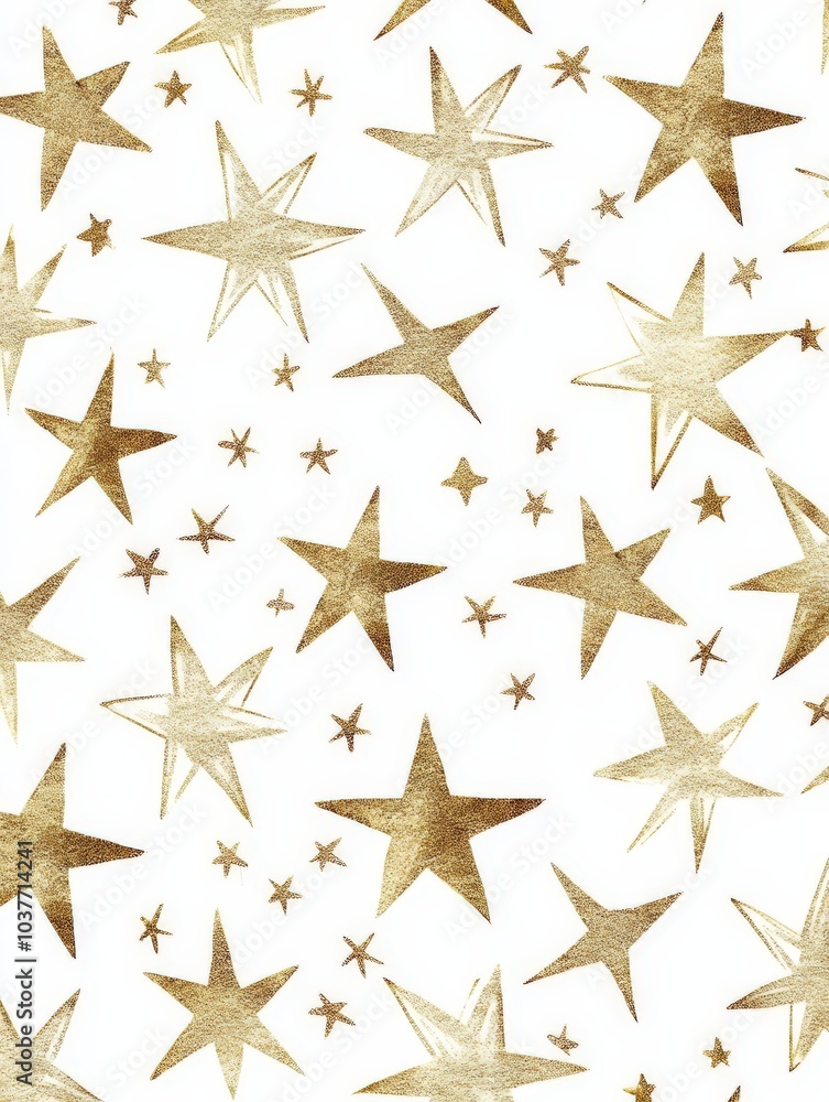 Obraz premium Golden Stars Pattern.