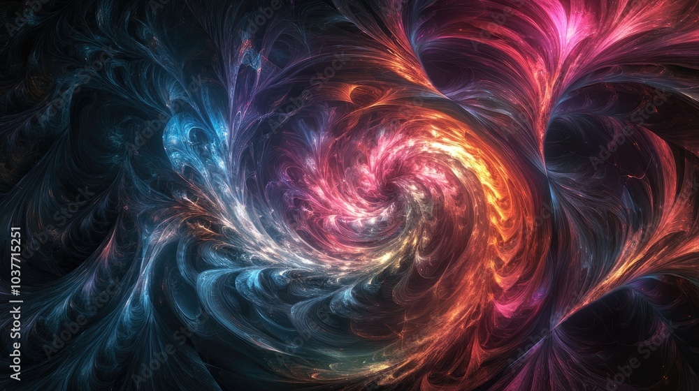Futuristic background featuring an abstract fractal fantasy design in a three dimensional illustration Futuristic background featuring an abstract fractal fantasy design in a three dimensional illustration