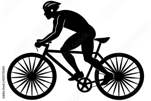 runner e bike silhouette illustration