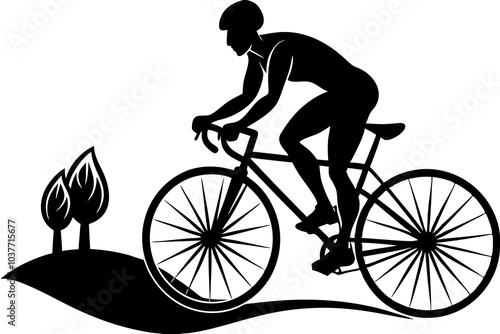 runner e bike silhouette illustration