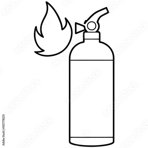 fire extinguisher vector silhouette.